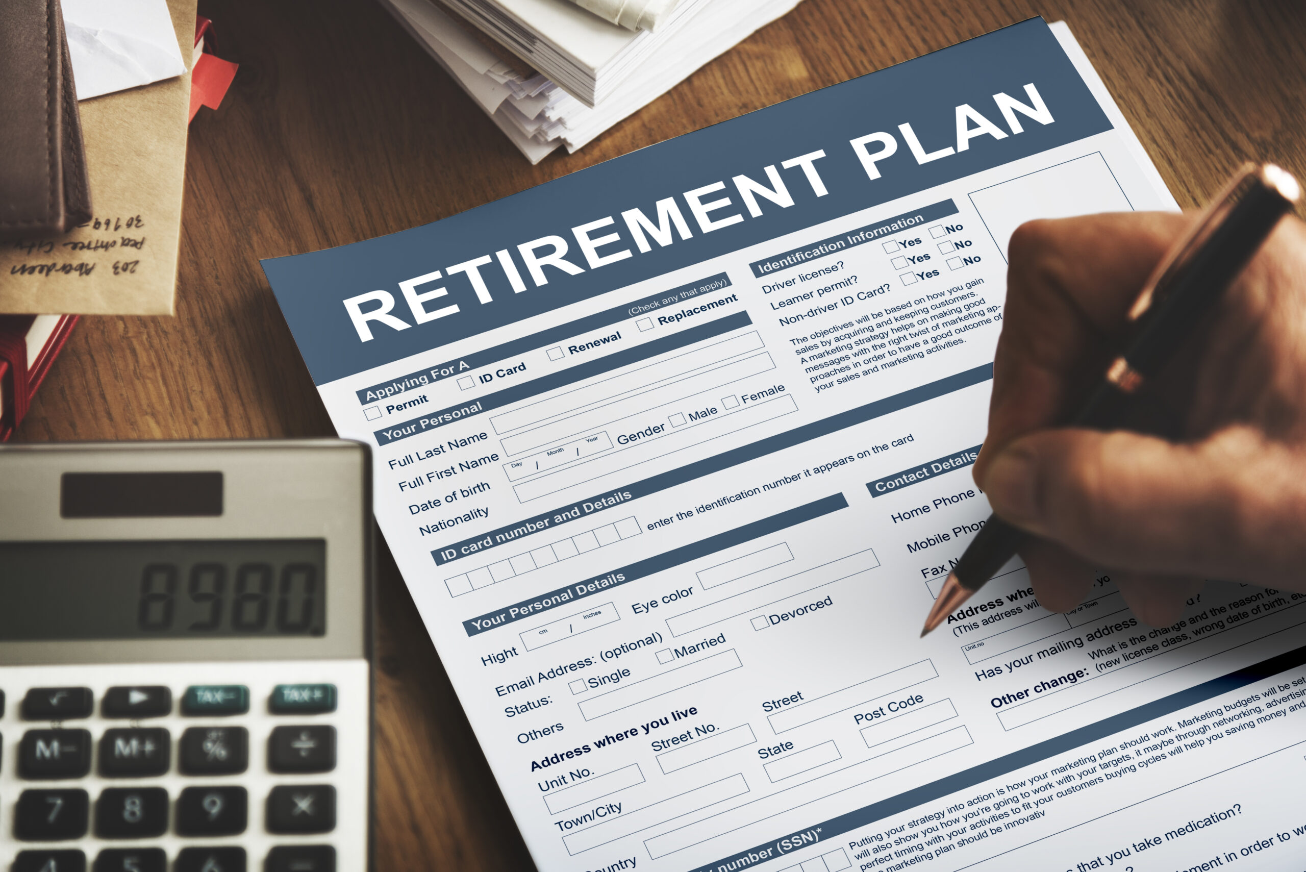 Retirement Plan Form Insurance Financial Concept Retirement Plan Form Insurance Financial Concept
